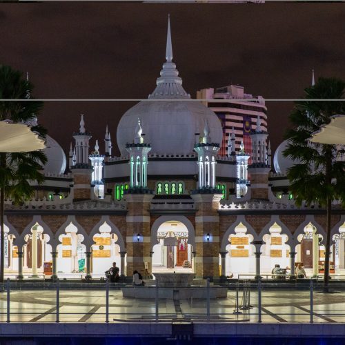 Kuala_Lumpur._Jamek_Mosque._2019-12-13_20-00-17 Sultan Abdul Samad Jamek Mosque (Malay: Masjid Jamek Sultan Abdul Samad) is one of the oldest mosques in Kuala Lumpur, Malaysia. It is located at the confluence of the Klang and Gombak River. The mosque was designed by Arthur Benison Hubback, and built in 1909.