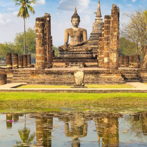 Sukhothai historical park Wat Mahathat Temple in Sukhothai historical park, Thailand in a summer day