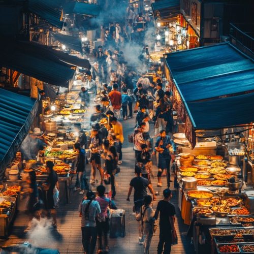 _Explore the vibrant street food market in Seoul… _Explore the vibrant street food market in Seoul…
